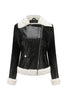 Load image into Gallery viewer, Black Fleece Zip Up Notched Lapel Short Coat