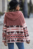 Load image into Gallery viewer, Blush Fleece Stitching Buttons Hooded Coat