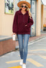 Load image into Gallery viewer, Burgundy Fleece Sweatshirt Jacket with Zip Pockets