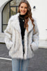 Load image into Gallery viewer, White Open Front Notched Lapel Faux Fur Women Coat