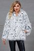 Load image into Gallery viewer, White Leopard Print Lapel Neck Faux Fur Women Coat