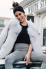 Load image into Gallery viewer, White Oversized Open Front Faux Fur Women Coat