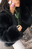 Load image into Gallery viewer, Black Open Front Faux Fur Women Coat