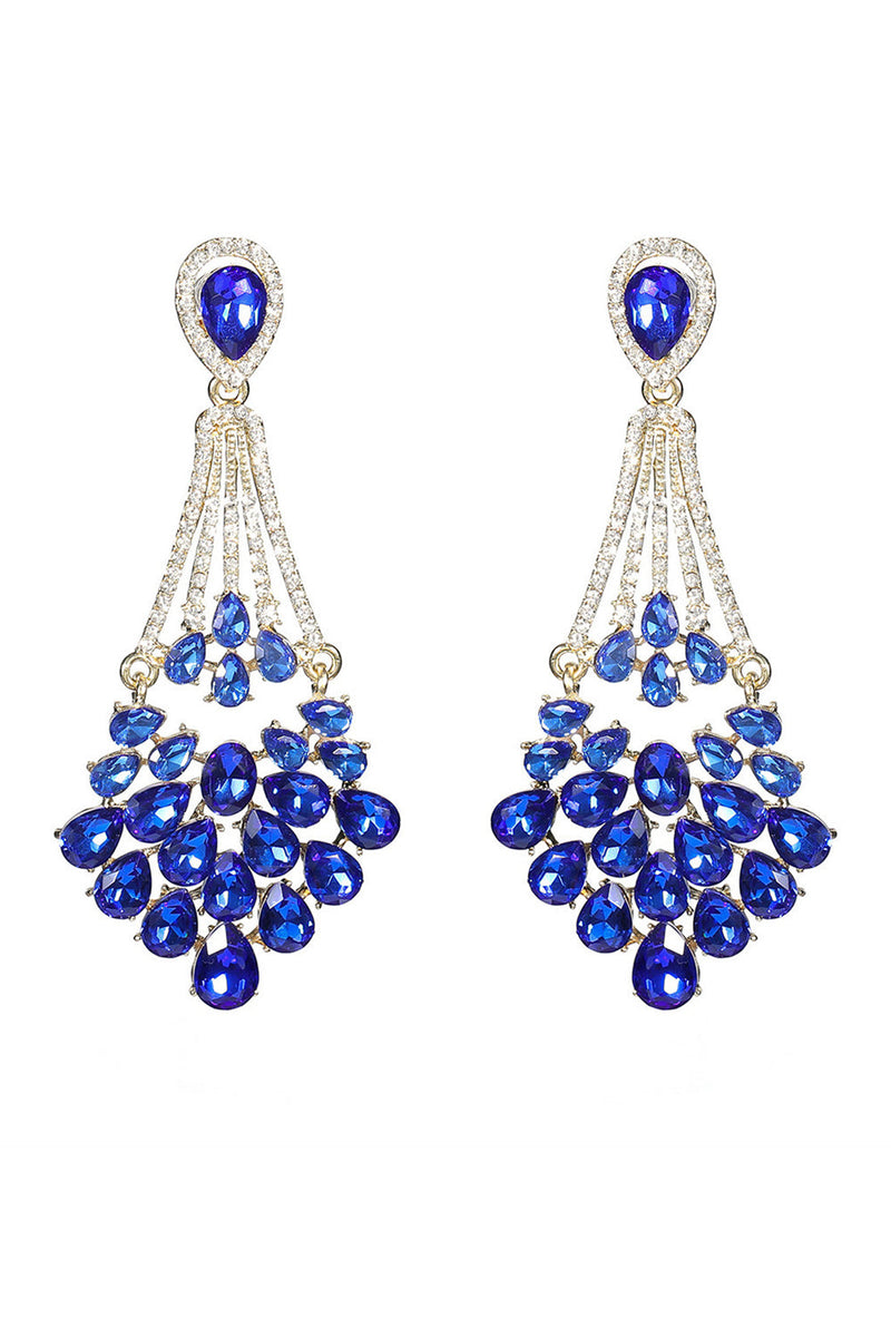 Load image into Gallery viewer, Royal Blue Rhinestone Stud Earrings