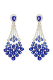 Royal Blue Rhinestone Stud Earrings