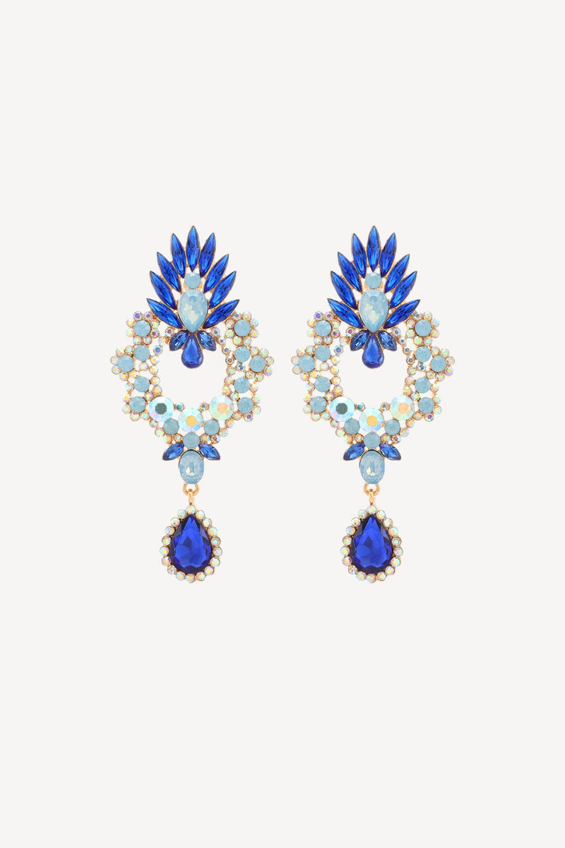 Load image into Gallery viewer, Sparkly Geometric Rhinestone Drop Earrings
