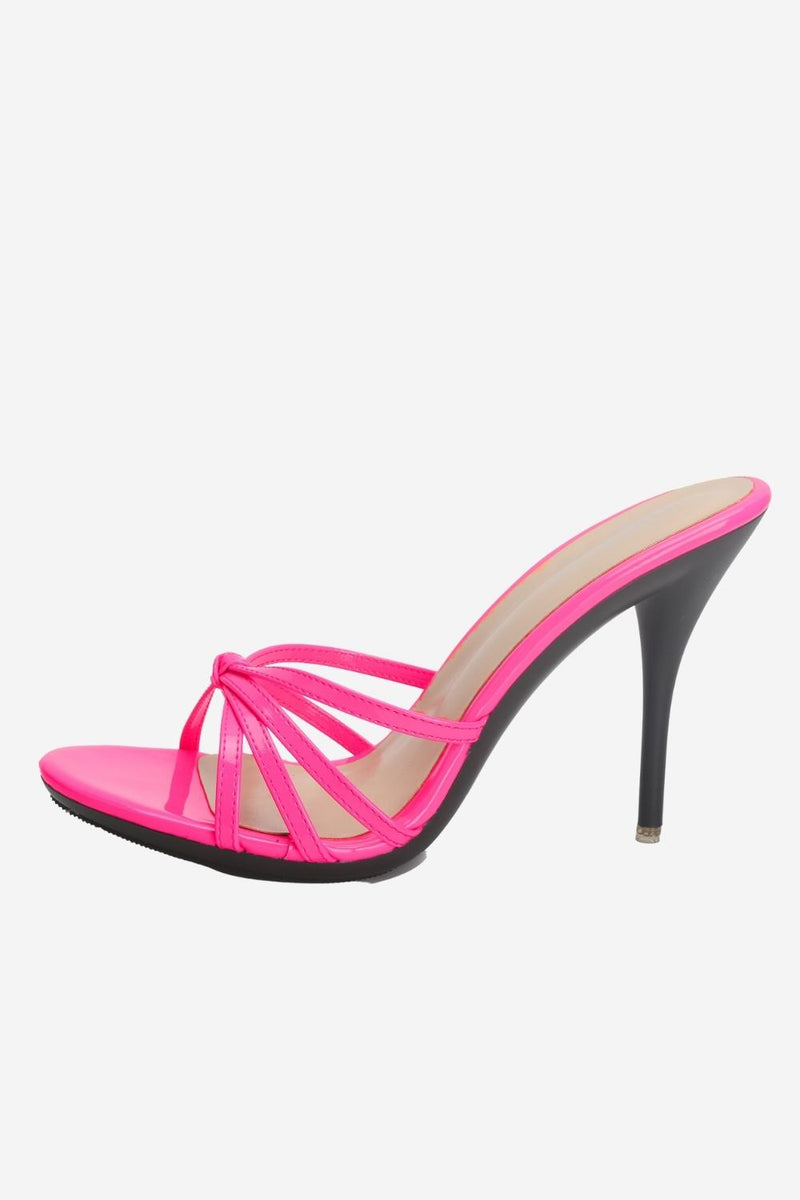 Load image into Gallery viewer, Hot Pink Pointed Toe Stiletto Sandals