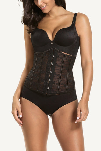 Black Lace Buckle Waist Control Shapewear