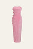 Load image into Gallery viewer, Pink Mermaid Sleeveless Backless Bow sequin Dress with Slit