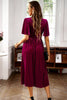 Load image into Gallery viewer, Black A Line V-Neck Velvet Holiday Party Dress With Short Sleeves