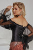 Load image into Gallery viewer, Black Boning Corset Shapewear With Sleeves
