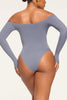 Load image into Gallery viewer, Black Off-Shoulder Long Sleeves Tummy Control Shapewear