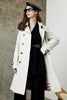 Load image into Gallery viewer, Black Lapel Double Breasted Trench Coat with Belt