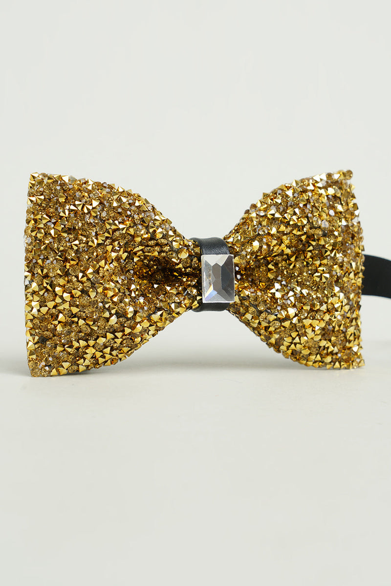 Load image into Gallery viewer, Golden Adjustable Bow Tie Formal Tuxedo Bowtie