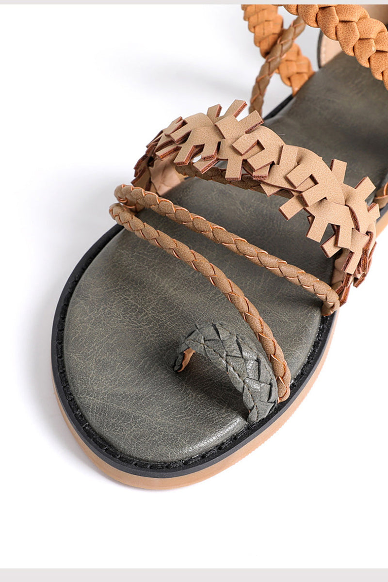 Load image into Gallery viewer, Army Green Casual Strappy Sandals