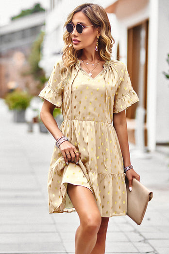 Polka Dots V-Neck Summer Dress