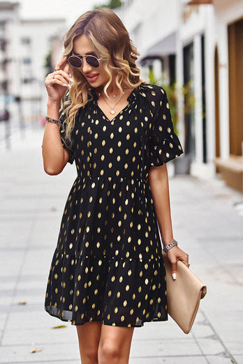 Polka Dots V-Neck Summer Dress