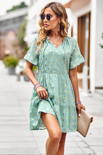 Polka Dots V-Neck Summer Dress