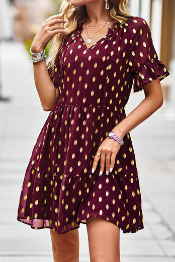 Polka Dots V-Neck Summer Dress