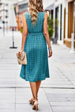 Green Polka Dots Midi Summer Dress