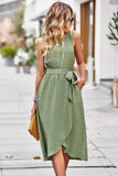 Green Polka Dots Midi Summer Dress