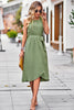 Load image into Gallery viewer, Green Polka Dots Midi Summer Dress