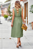 Load image into Gallery viewer, Green Polka Dots Midi Summer Dress