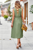 Green Polka Dots Midi Summer Dress