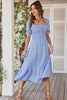 Load image into Gallery viewer, Blue Plaid Maxi Summer Dress