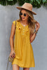 Load image into Gallery viewer, Yellow Button Boho Summer Dress with Ruffles