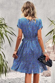 Blue Floral Boho Summer Dress