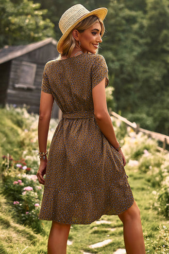 Blue Floral Boho Summer Dress