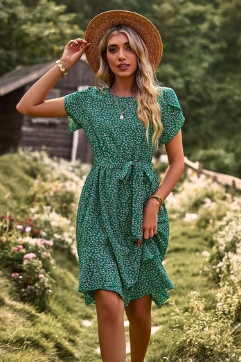 Blue Floral Boho Summer Dress