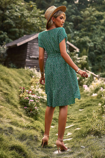 Blue Floral Boho Summer Dress