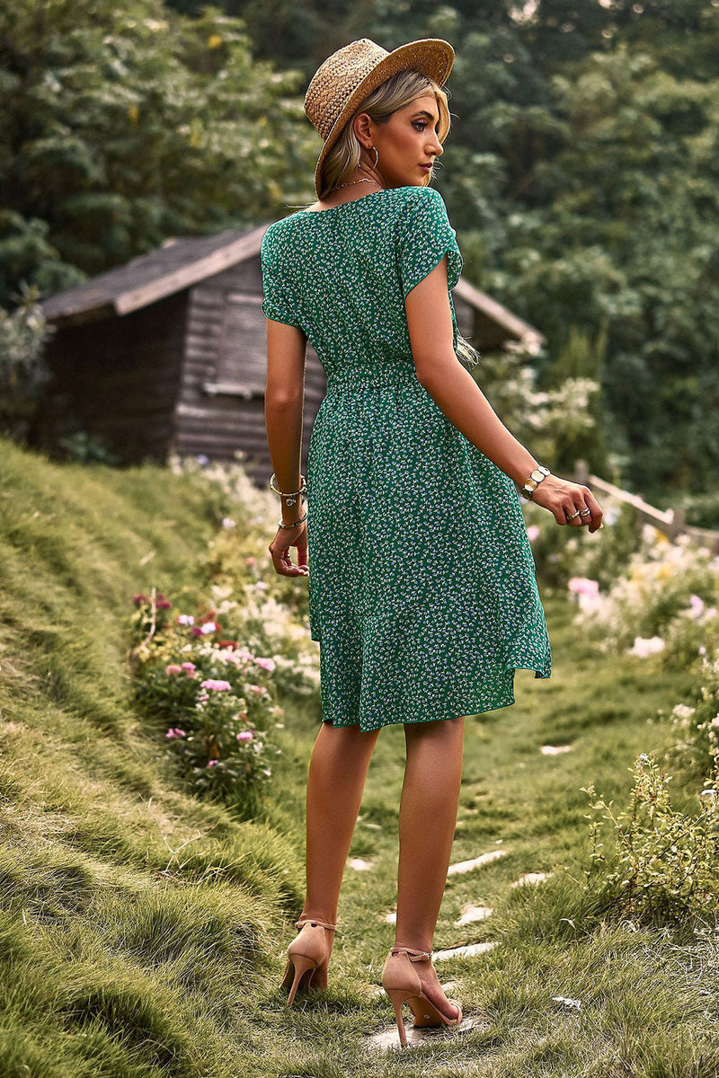 Load image into Gallery viewer, Blue Floral Boho Summer Dress