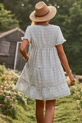 Black Tiny Floral Boho Summer Dress