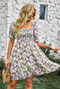 Load image into Gallery viewer, Square Neck Floral Printed Apricot Summer Dress with Short Sleeves