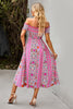 Load image into Gallery viewer, Off the Shoulder Bohemian Style Printed Apricot Summer Dress