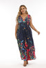 Load image into Gallery viewer, Plus Size Blue Printed Maxi Summer Dress