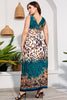 Load image into Gallery viewer, Plus Size Blue Printed Maxi Summer Dress