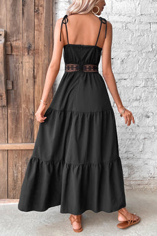 Black Spaghetti Straps Maxi Summer Dress