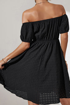 Black Off The Shoulder Short Summer Dress