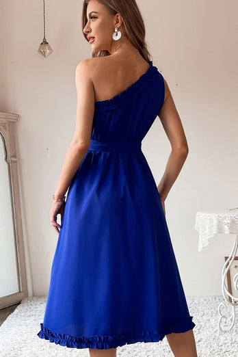 Royal Blue One Shoulder Summer Dress