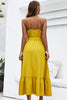 Load image into Gallery viewer, Halter Neck Yellow Holiday Dress with Belt