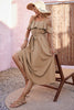 Load image into Gallery viewer, Off the Shoulder Camel Holiday Dress with Belt