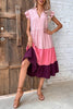 Load image into Gallery viewer, V Neck Gradient Pink Summer Dress with Butterfly Sleeves