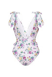 Slim Fit Printed One Piece Swimsuit Set with Beach Dress