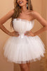 Load image into Gallery viewer, Tulle Strapless White Short Party Dress