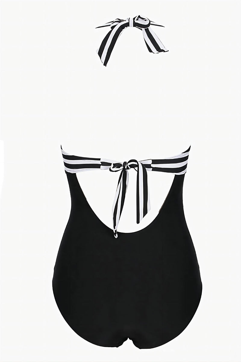 Load image into Gallery viewer, Stripes Halter One Piece Swimwear