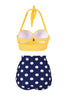 Load image into Gallery viewer, Two Piece High Waist Polka Dots Swimsuit